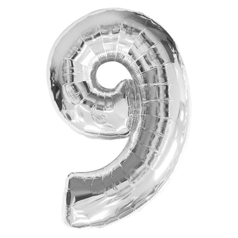 Jumbo Silver Number Foil Balloon 0-9