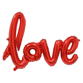 Cursive Love Foil Balloon Red