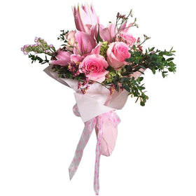 Simply Pink Rose & Lily Bouquet