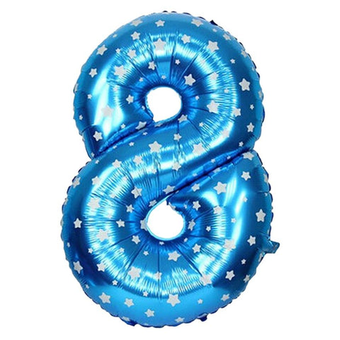 Blue Number Foil Balloon 0-9