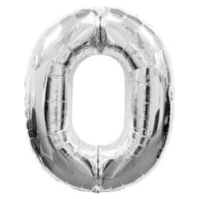 Jumbo Silver Number Foil Balloon 0-9