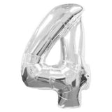 Jumbo Silver Number Foil Balloon 0-9
