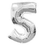 Jumbo Silver Number Foil Balloon 0-9