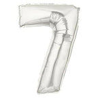 Silver Number Foil Balloon 0-9