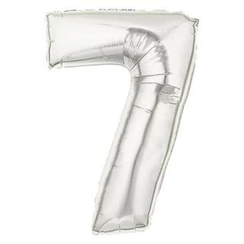Jumbo Silver Number Foil Balloon 0-9