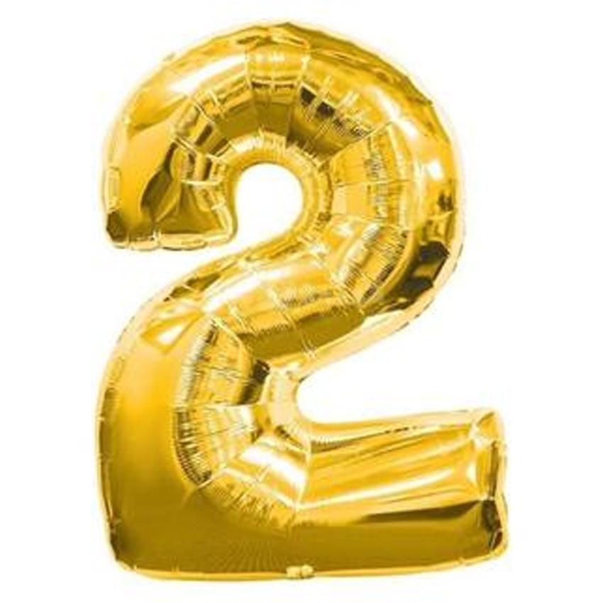 Gold Number Foil Balloon 0-9