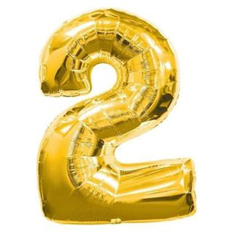 Gold Number Foil Balloon 0-9