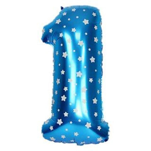 Blue Number Foil Balloon 0-9