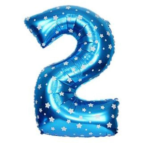 Blue Number Foil Balloon 0-9