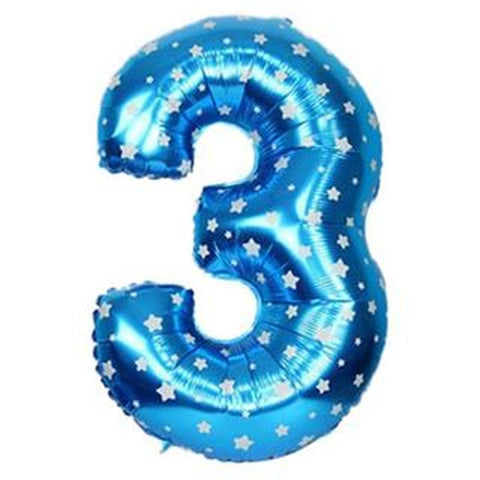 Blue Number Foil Balloon 0-9