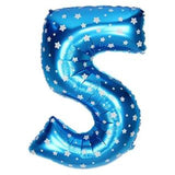 Blue Number Foil Balloon 0-9