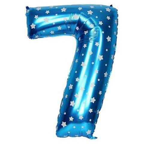 Blue Number Foil Balloon 0-9