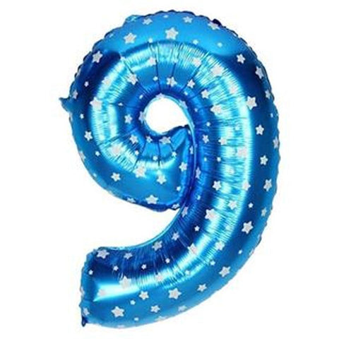 Blue Number Foil Balloon 0-9