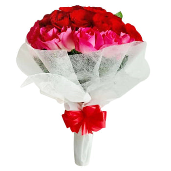 Red Pink Roses Hand Bouquet