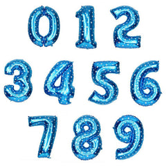 Blue Number Foil Balloon 0-9