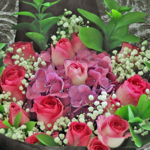 Pink Rose and Pink Hydrangea Bouquet