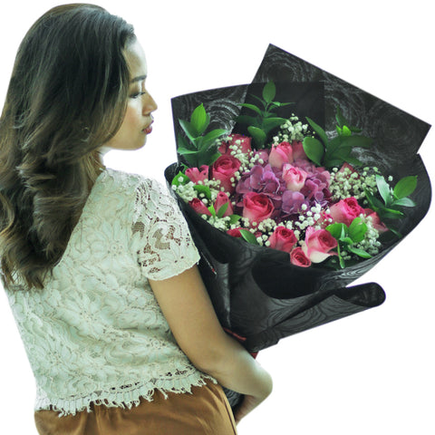 Pink Rose and Pink Hydrangea Bouquet