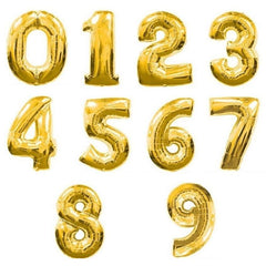 Gold Number Foil Balloon 0-9