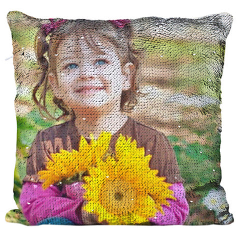 Custom Gold Sequins Square Pillow