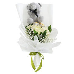 White Bearry Valentine Bouquet