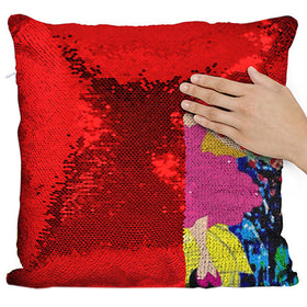 Custom Red Sequins Square Pillow