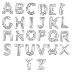 Silver Alphabet Foil Balloon A-Z