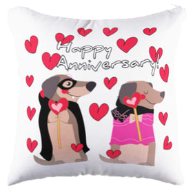 Anniversary Vampire Dogs White Pillow