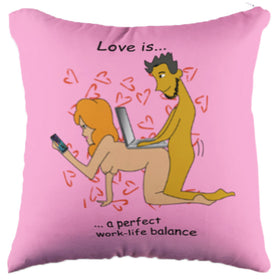 Live Love Work Pink Pillow