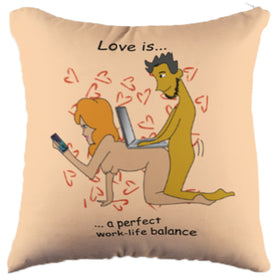 Live Love Work Peach Pillow