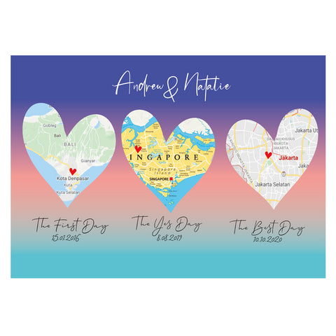 Frameless Love Journey Custom Heart