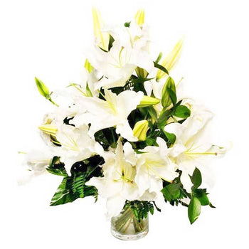 White Lilies Arrangement in Vase