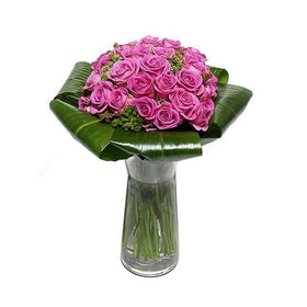 36 Purple Roses in Vase