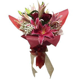 Luxury  Lily & Rose Hand Tied Bouquet