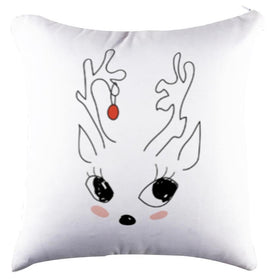 Cute Raindeer White Pillow