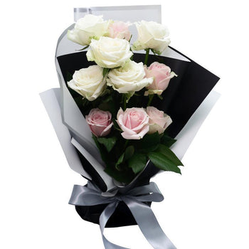 Simply Charming Rose Bouquet - White Pink