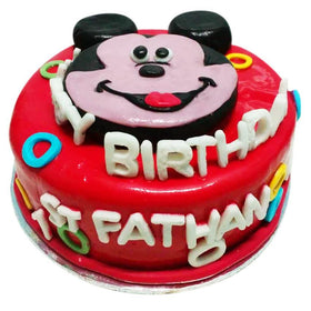 Mickey Mouse in Red Cake