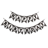Happy Birthday Black Polka Flag Banner