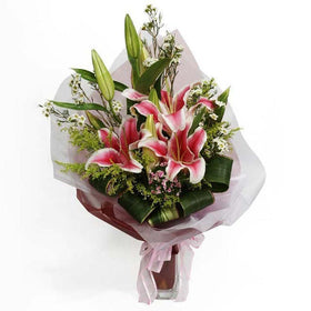 Pink Lily Hand Bouquet